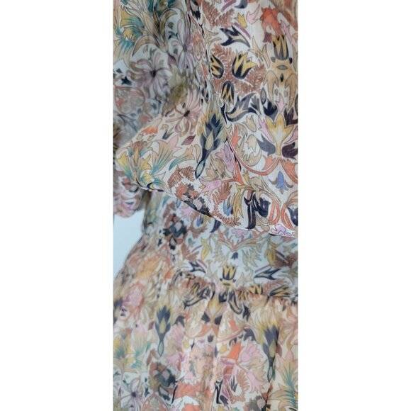 Zadig & Voltaire Rewel Mousseline  Mini Kaleido Floral Beaded Dress S - Picture 7 of 16